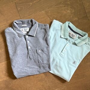 Penguin Lot of 2 Polos Short Sleeves Gray Mint Green Men’s Medium